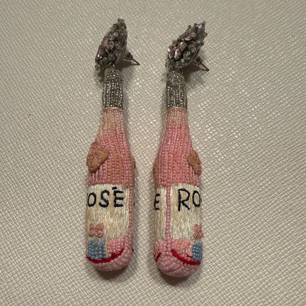 Mignonne Gavigan Pink and Silver Rosé Earrings
